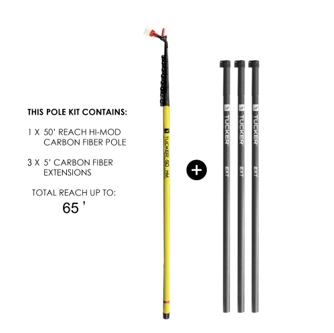 Tucker 65 foot reach HiMod carbon water fed pole with brush.