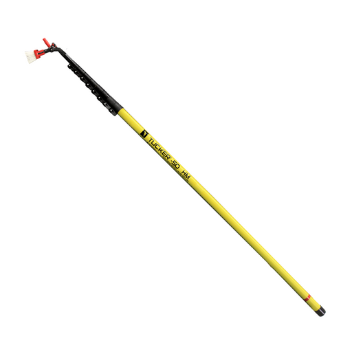 Tucker 50 foot HiMod carbon pole. Water fed pole with brush.